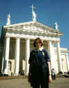 Helen, outside Vilnius cathedral