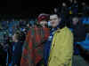 Seaman on Helen's shoulder?  No - just a fishy coat!