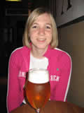 Small woman, big beer