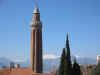 Minaret and mountains